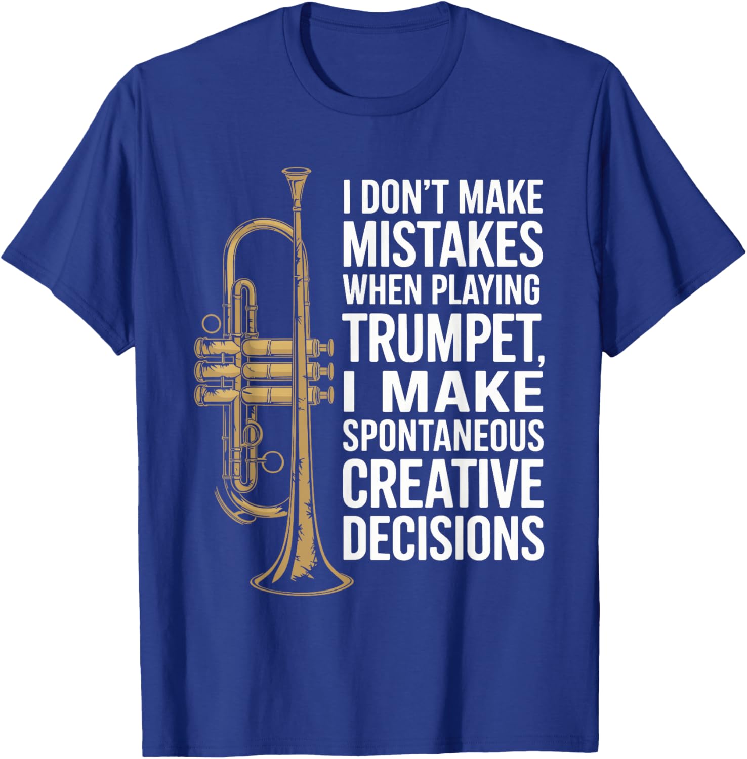 Jazz Trumpeter Design Brass Marching Band Trumpet Player T-Shirt - T-Shirt | Royal