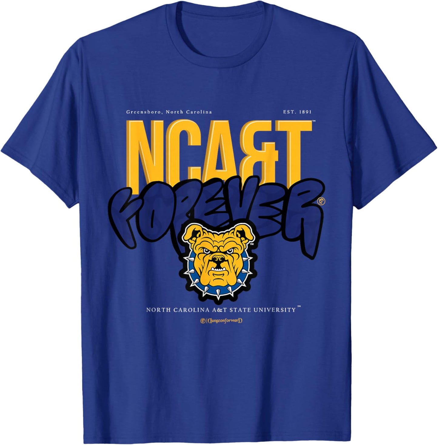 The Yard Essentials- North Carolina A&T State - NCAT Forever T-Shirt - T-Shirt | Royal