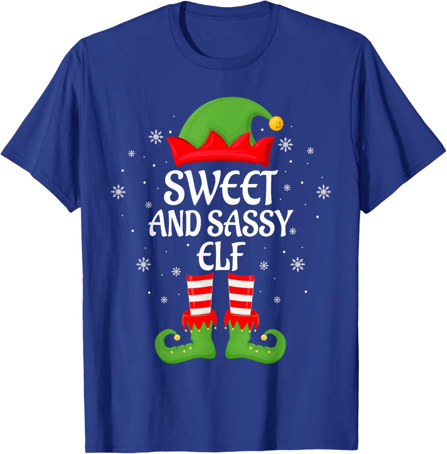 Sweet Sassy Elf Xmas Matching Family Elf Squad Christmas T-Shirt - T-Shirt | Royal
