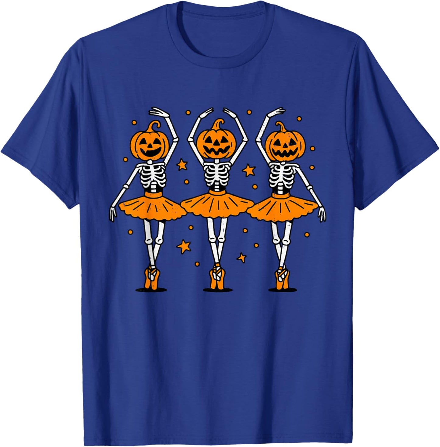 Cute Ballet Pumpkin Skeleton Halloween Costume Women Girl T-Shirt - T-Shirt | Royal