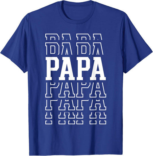 Papa Funny Layered Text Father's Day Dad T-Shirt - T-Shirt | Royal