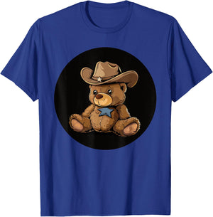 Funny Cowboy Teddy Bear with Sheriff's Star Costume T-Shirt - T-Shirt | Royal