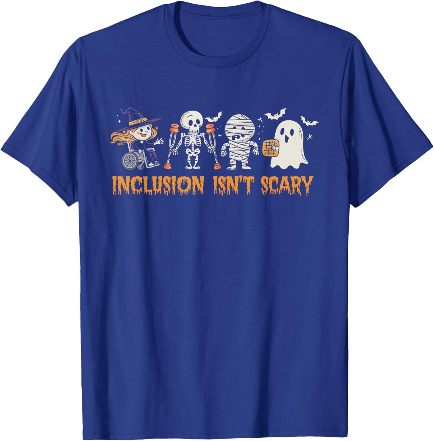 Inclusion Isn't Scary Slp Halloween Sped Teacher Ghost Mummy T-Shirt - T-Shirt | Royal