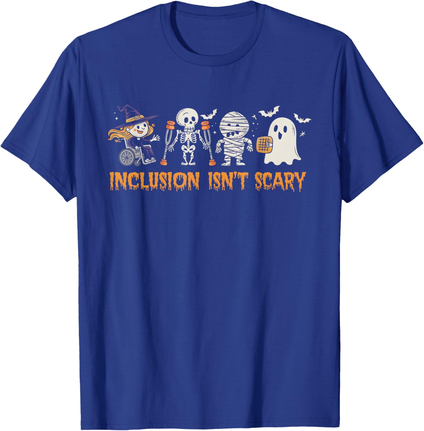 Inclusion Isn't Scary Slp Halloween Sped Teacher Ghost Mummy T-Shirt - T-Shirt | Royal