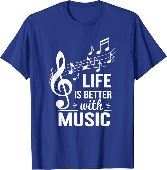 Life Is Better With Music T-Shirt - T-Shirt | Royal