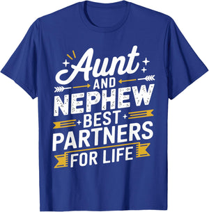Aunt and Nephew Best Partners Matching Aunt and Nephew T-Shirt - T-Shirt | Royal