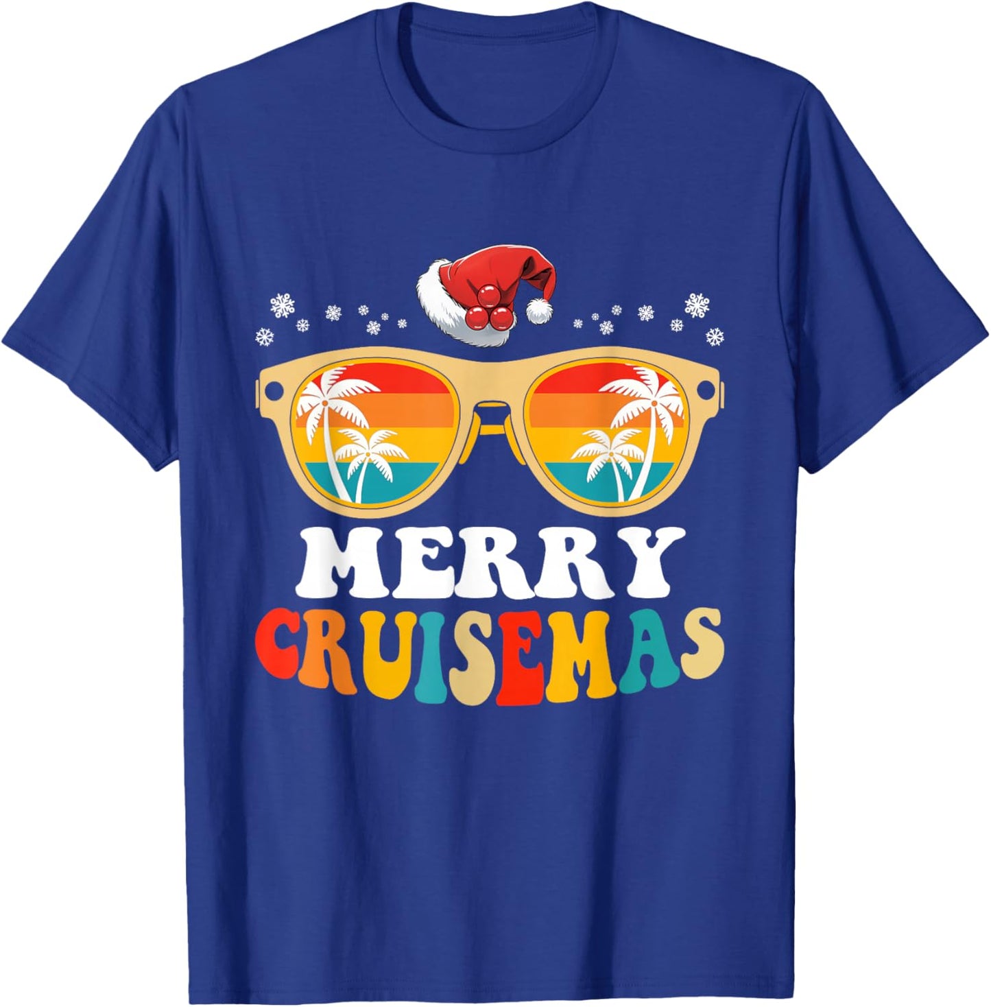 Merry Cruisemas Retro Summer Cruise Christmas Men Women Kids T-Shirt - T-Shirt | Royal