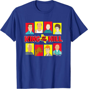 King of The Hill Iconic Characters Group Shot Big Portraits T-Shirt - T-Shirt | Royal