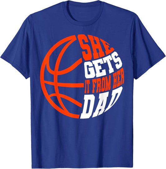 Basketball Player Girl Sports Dad Game Team Court Athlete T-Shirt - T-Shirt | Royal