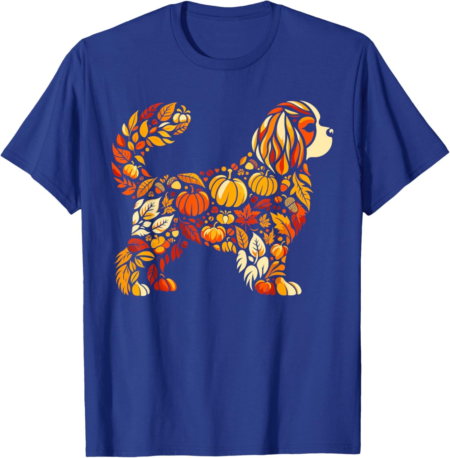 Autumn Pumpkin Cavalier King Charles Spaniel Thanksgiving T-Shirt - T-Shirt | Royal
