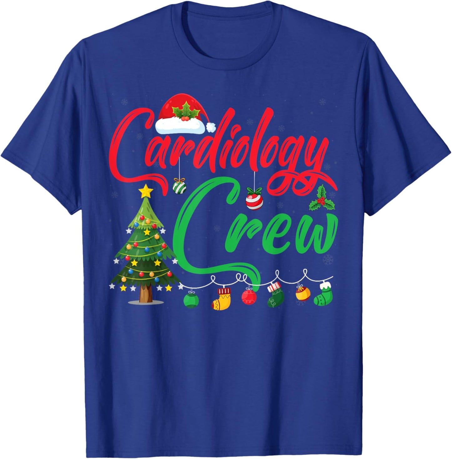 Cardiology Christmas Crew Xmas Lighting Tree Cardiologist T-Shirt - T-Shirt | Royal