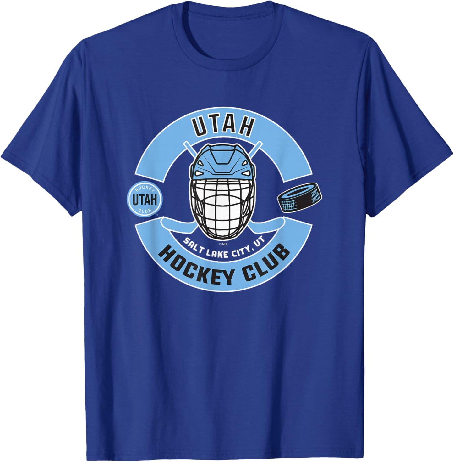 Utah Hockey Club Mask Dark Heather Officially Licensed T-Shirt - T-Shirt | Royal