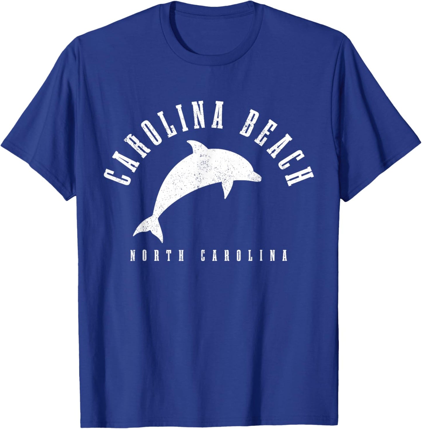 Carolina Beach South Carolina Vintage Dolphin Vacation T-Shirt - T-Shirt | Royal