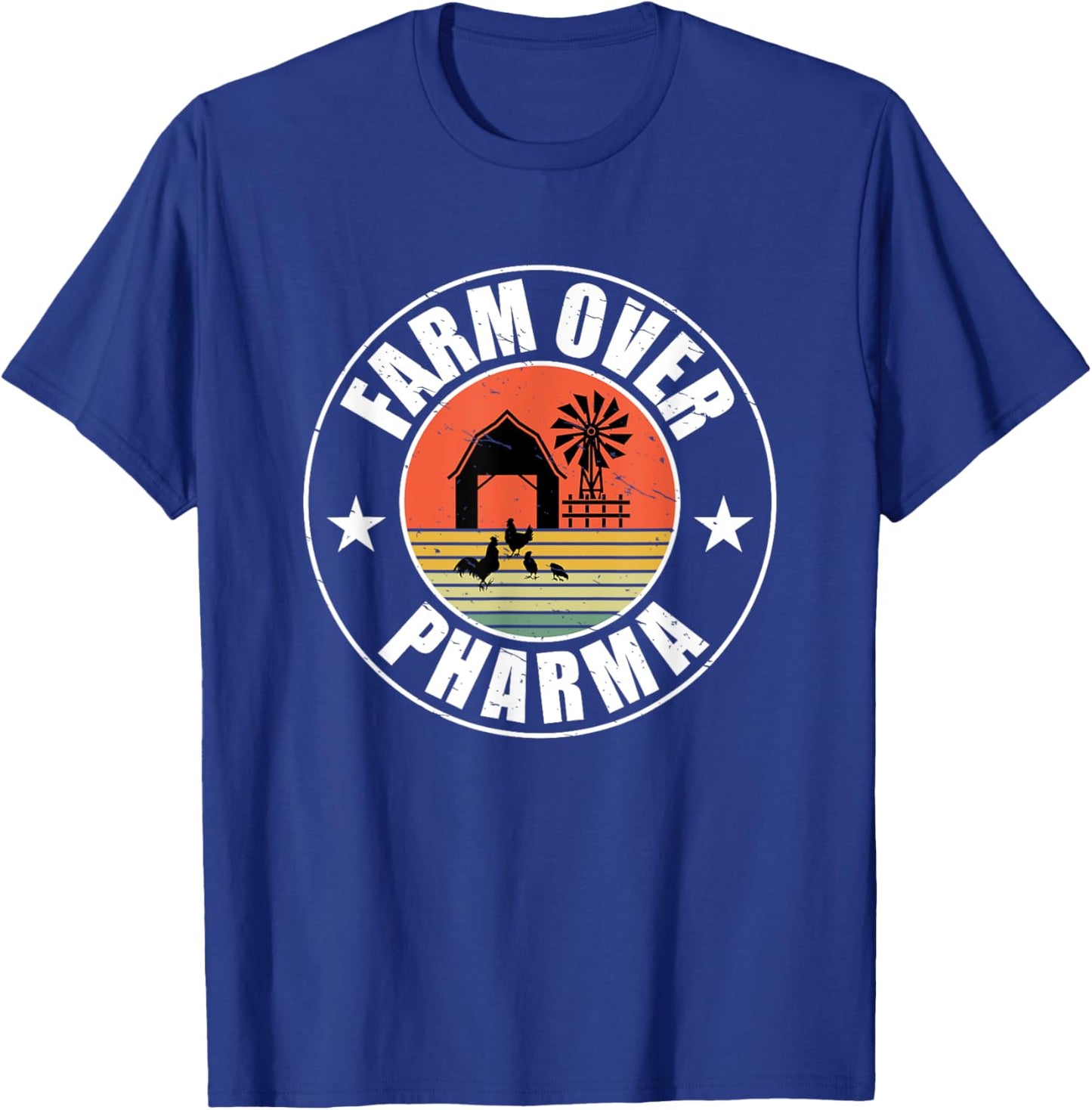 Vintage Farm Over Pharma Mom Dad Family Farming T-Shirt - T-Shirt | Royal