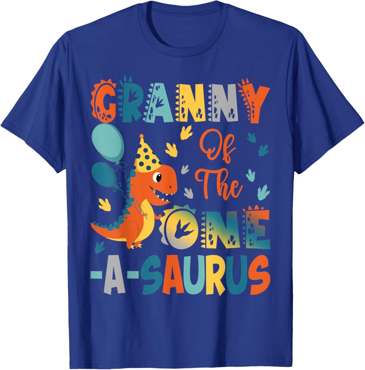 Granny Of The One-A-Saurus 2Nd Birthday Dinosaur Party T-Shirt - T-Shirt | Royal