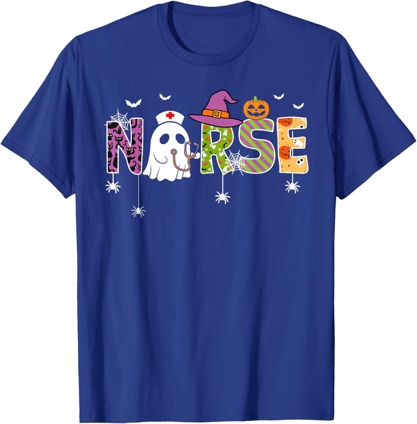 Nurse Halloween Costume Nursing Costume Scrub Top Women Men T-Shirt - T-Shirt | Royal