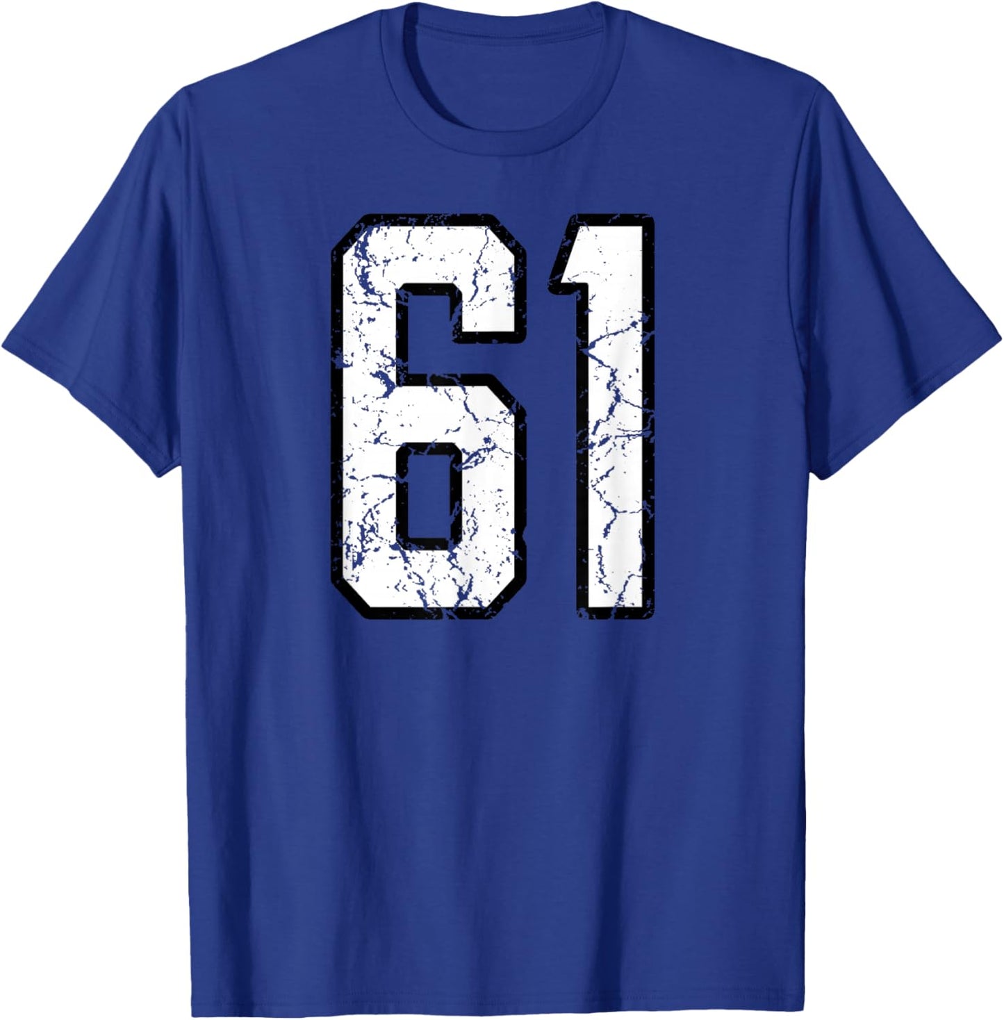 White and Black Sports Number 61 Jersey Uniform Player T-Shirt - T-Shirt | Royal