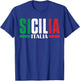 Sicilia Italia Flag Sicily Italy Sicilian T-Shirt - T-Shirt | Royal