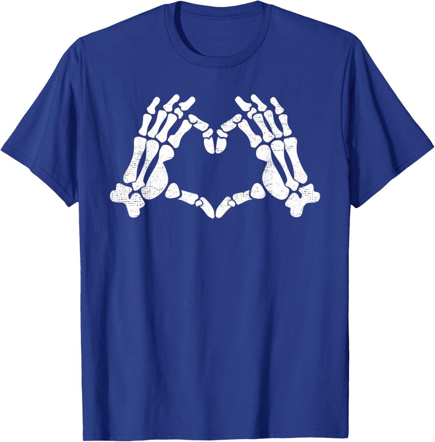 Skeleton Hands Heart Sign Retro Halloween Costume Men Women T-Shirt - T-Shirt | Royal