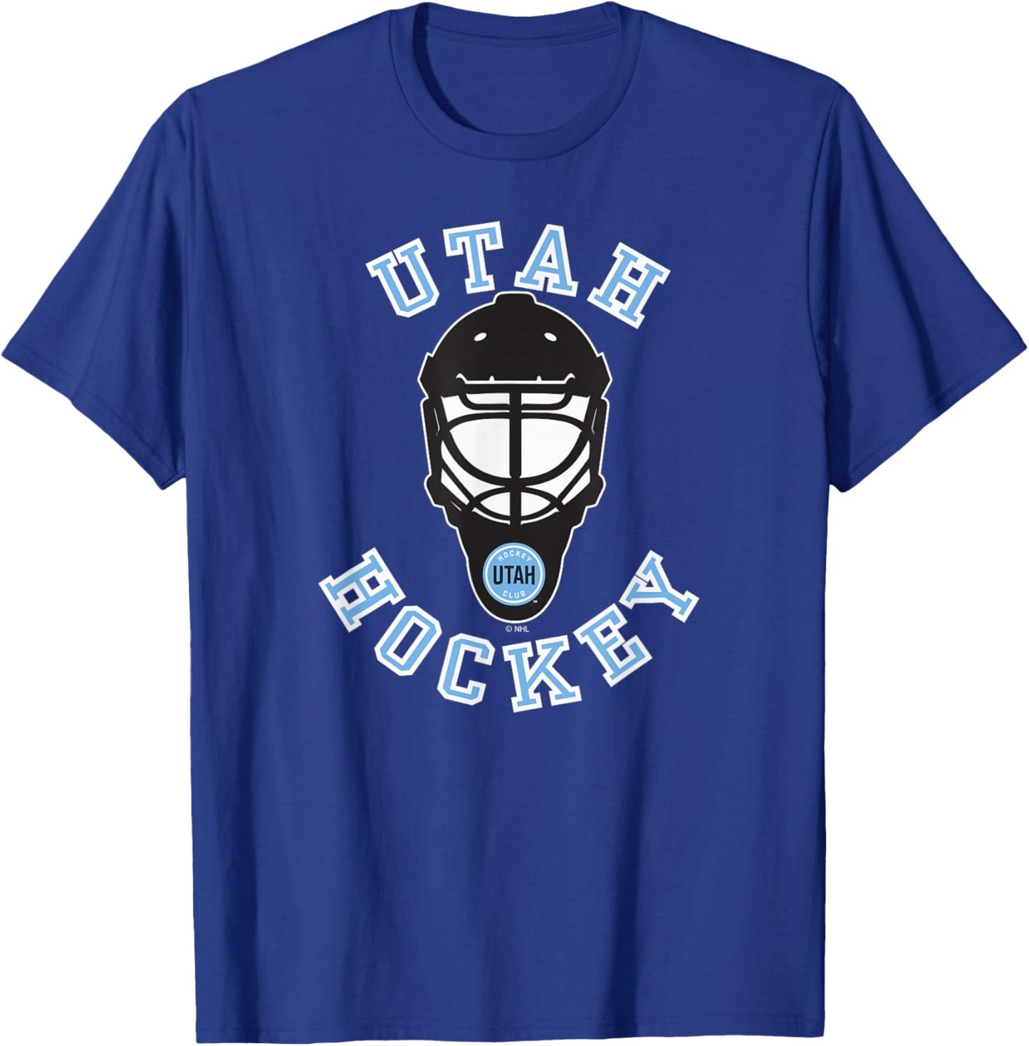 Utah Hockey Club Hockey Mask Dark Heather T-Shirt - T-Shirt | Royal