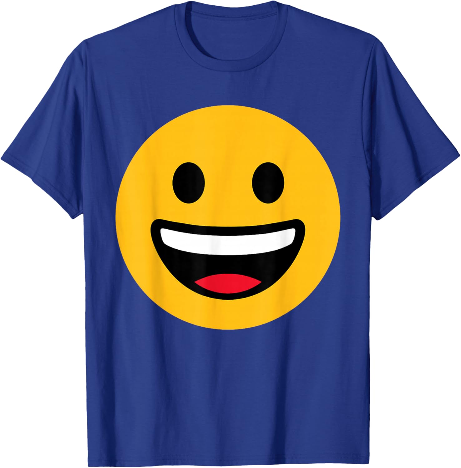 Funny Emoticon Grinning Face Happy T-Shirt - T-Shirt | Royal