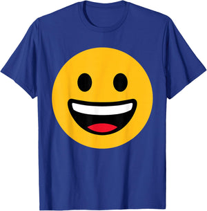 Funny Emoticon Grinning Face Happy T-Shirt - T-Shirt | Royal