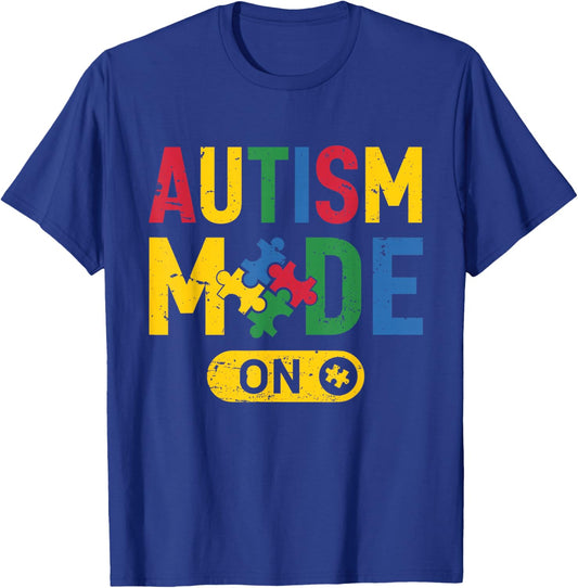 Funny Autism Awareness Autistic Autism Mode On Puzzle T-Shirt - T-Shirt | Royal