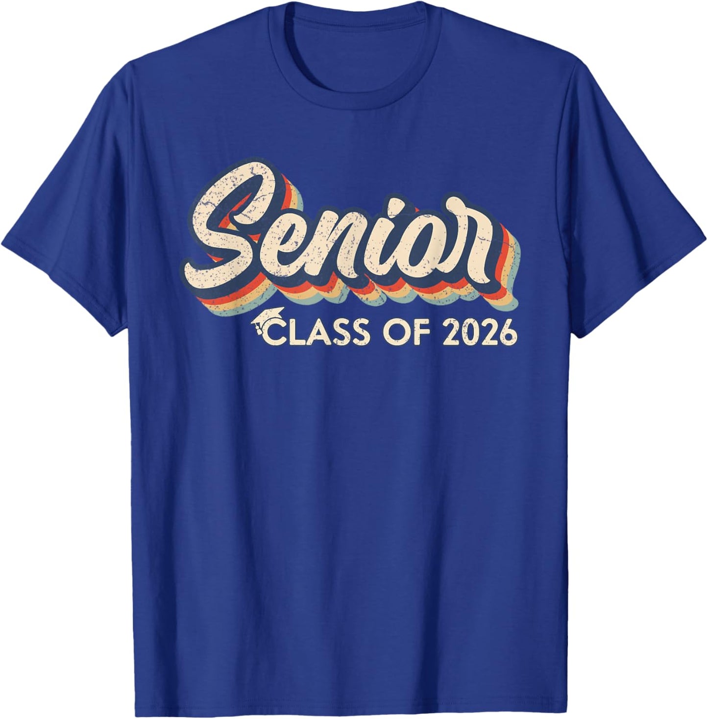 Retro Senior Class of 2026 Senior 2026 Graduate High School T-Shirt - T-Shirt | Royal