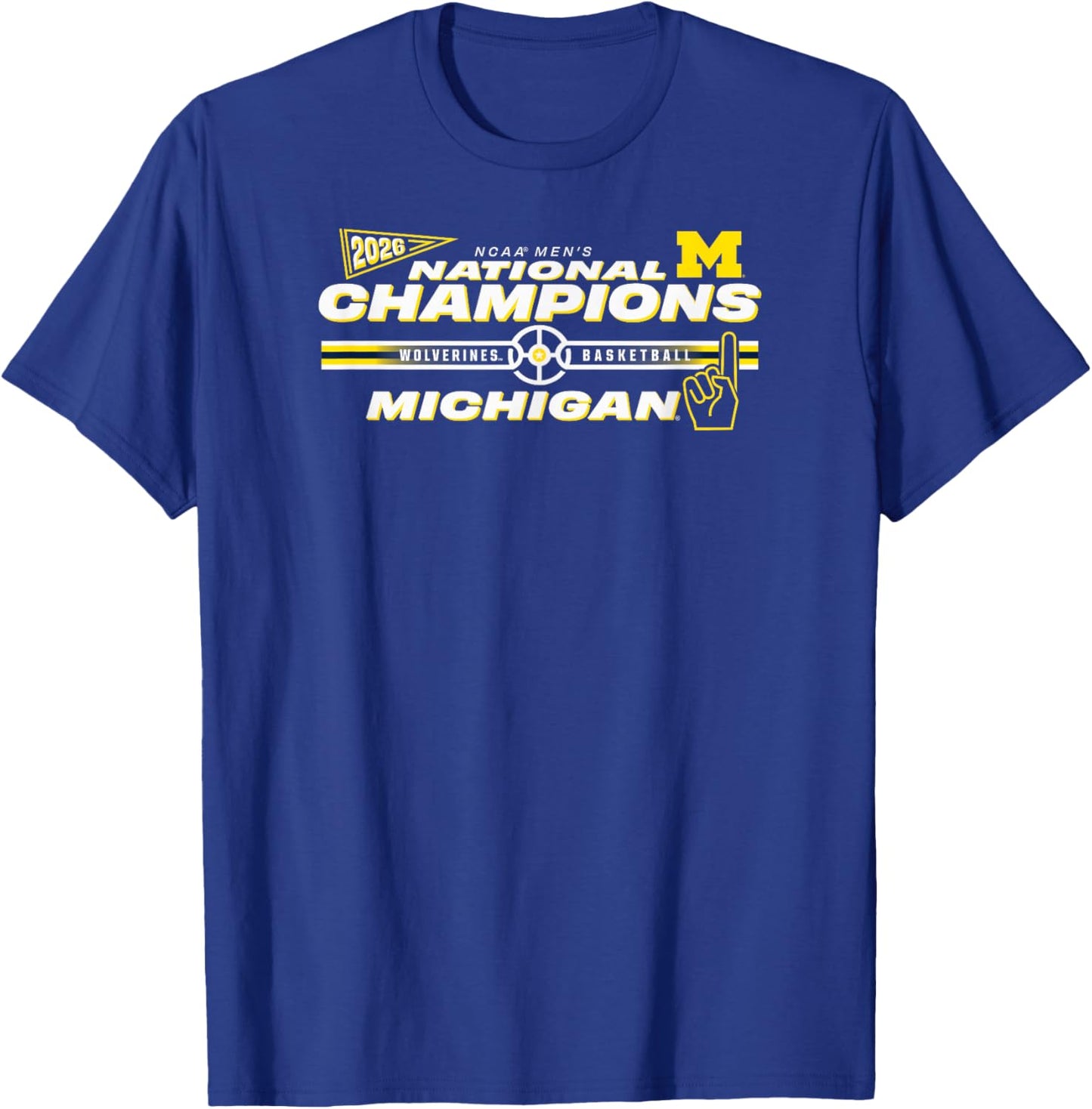 Michigan Wolverines National Champs 2026 Basketball Bracket T-Shirt - T-Shirt | Royal