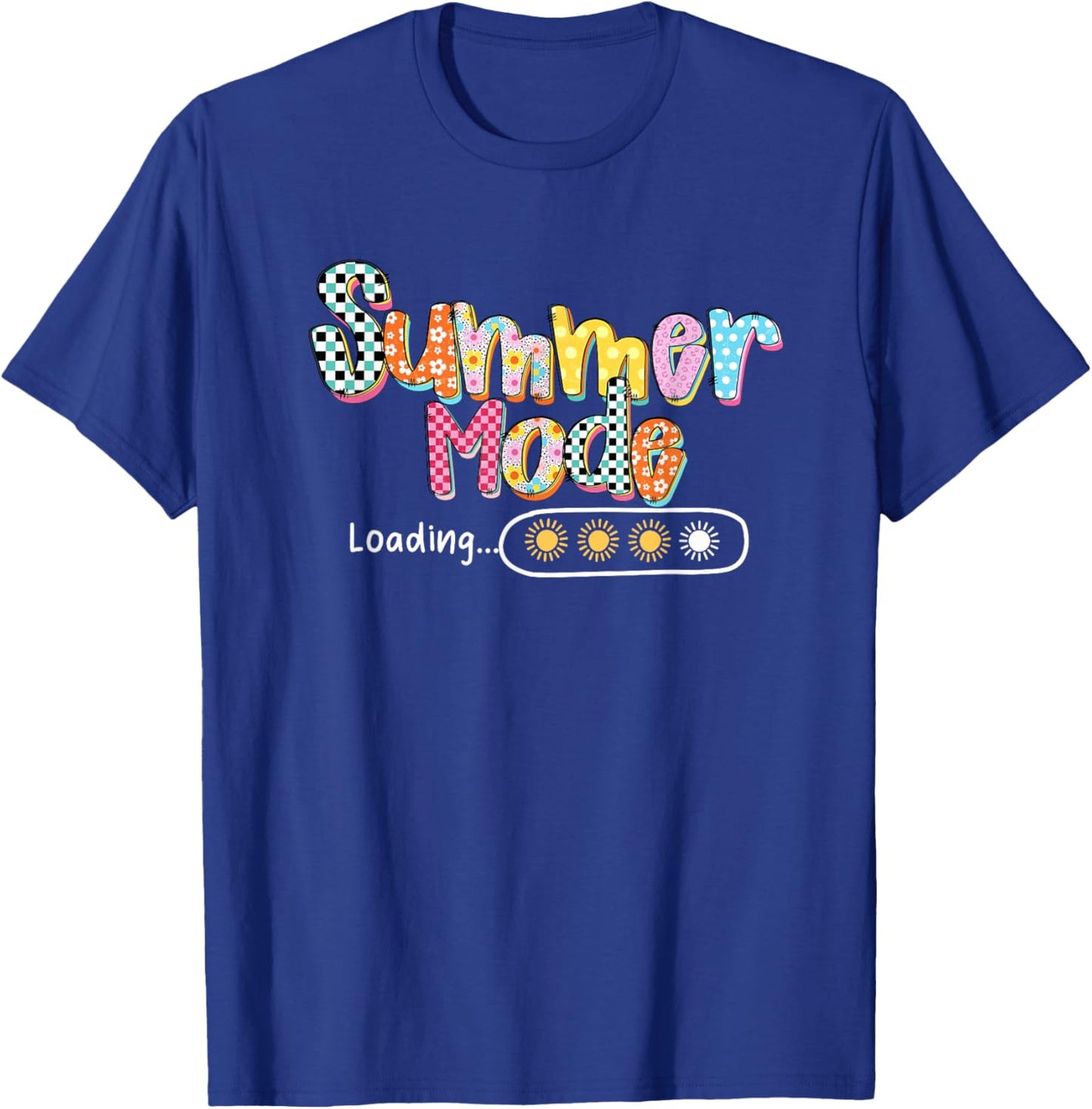 Last Day of School Teacher Countdown Summer Mode Loading T-Shirt - T-Shirt | Royal
