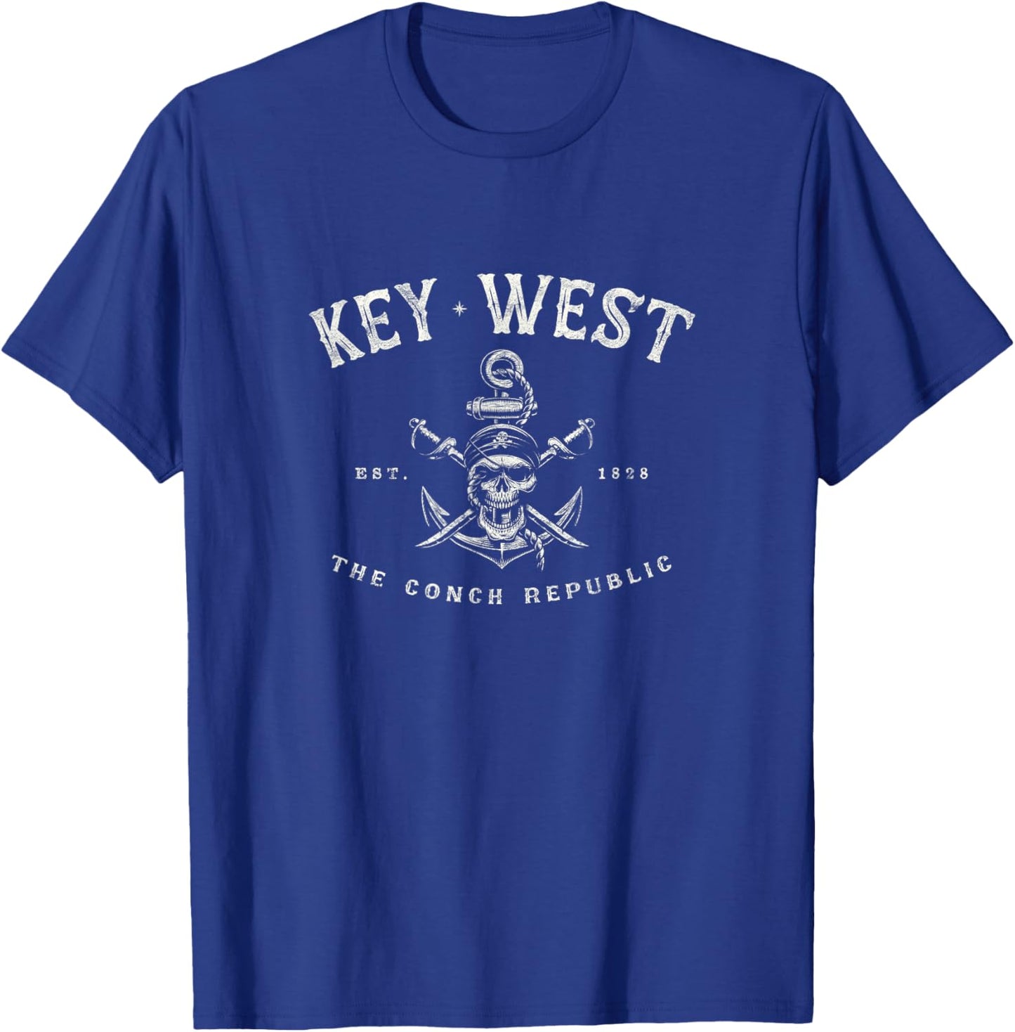 Key West FL Rebel Pirate Boating Scuba Fishing Gear T-Shirt - T-Shirt | Royal