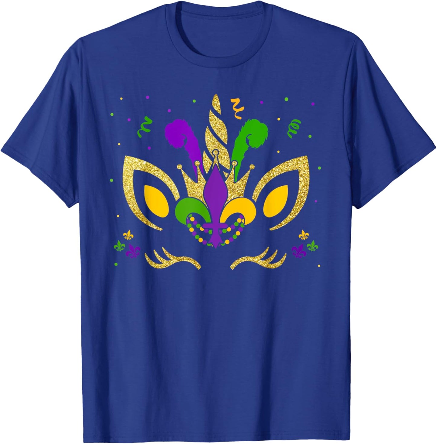 Mardi Gras Unicorn Party Costume Girl Kids Toddler T-Shirt - T-Shirt | Royal