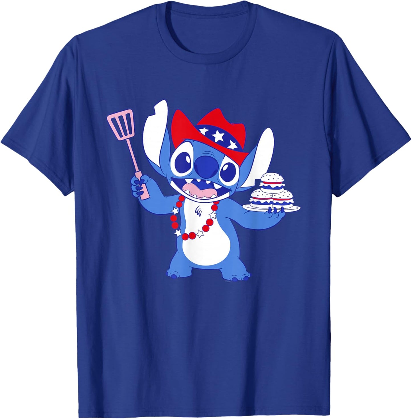 Disney Stitch Cowboy Cookout Americana 4th of July USA 250th T-Shirt - T-Shirt | Royal