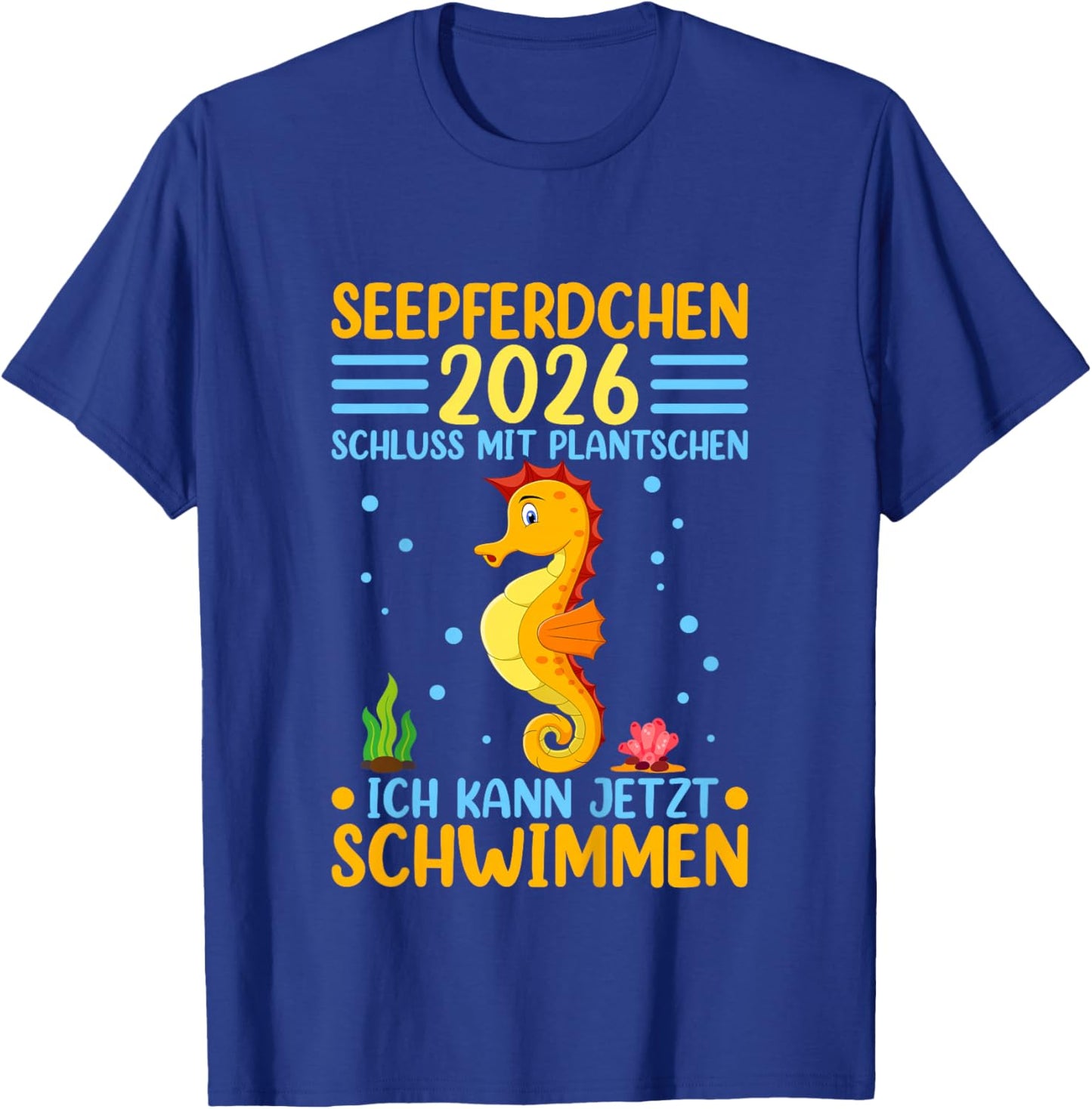 Seahorse 2026 Passed Early Swimmer Badge T-Shirt - T-Shirt | Royal