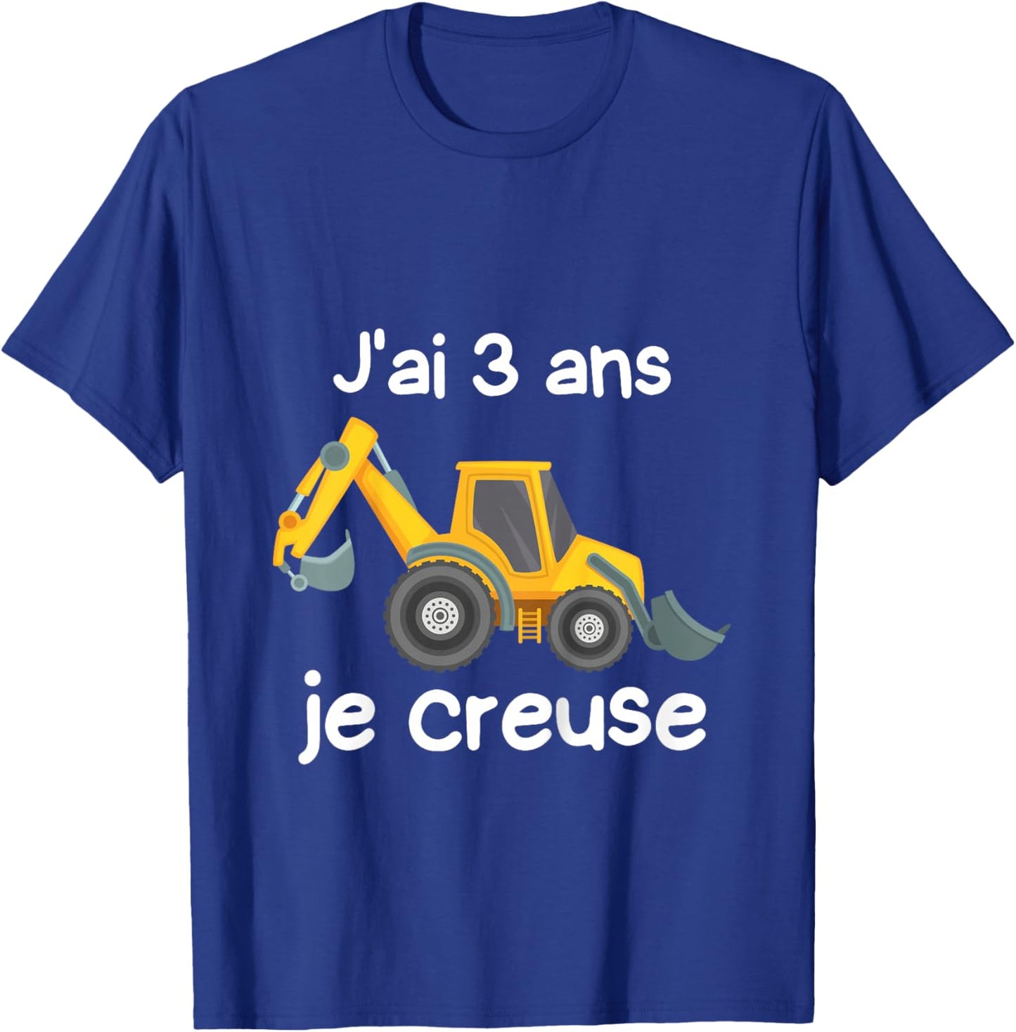 Children's Backhoe Loader Gift 3 Years I Dig T-Shirt - T-Shirt | Royal