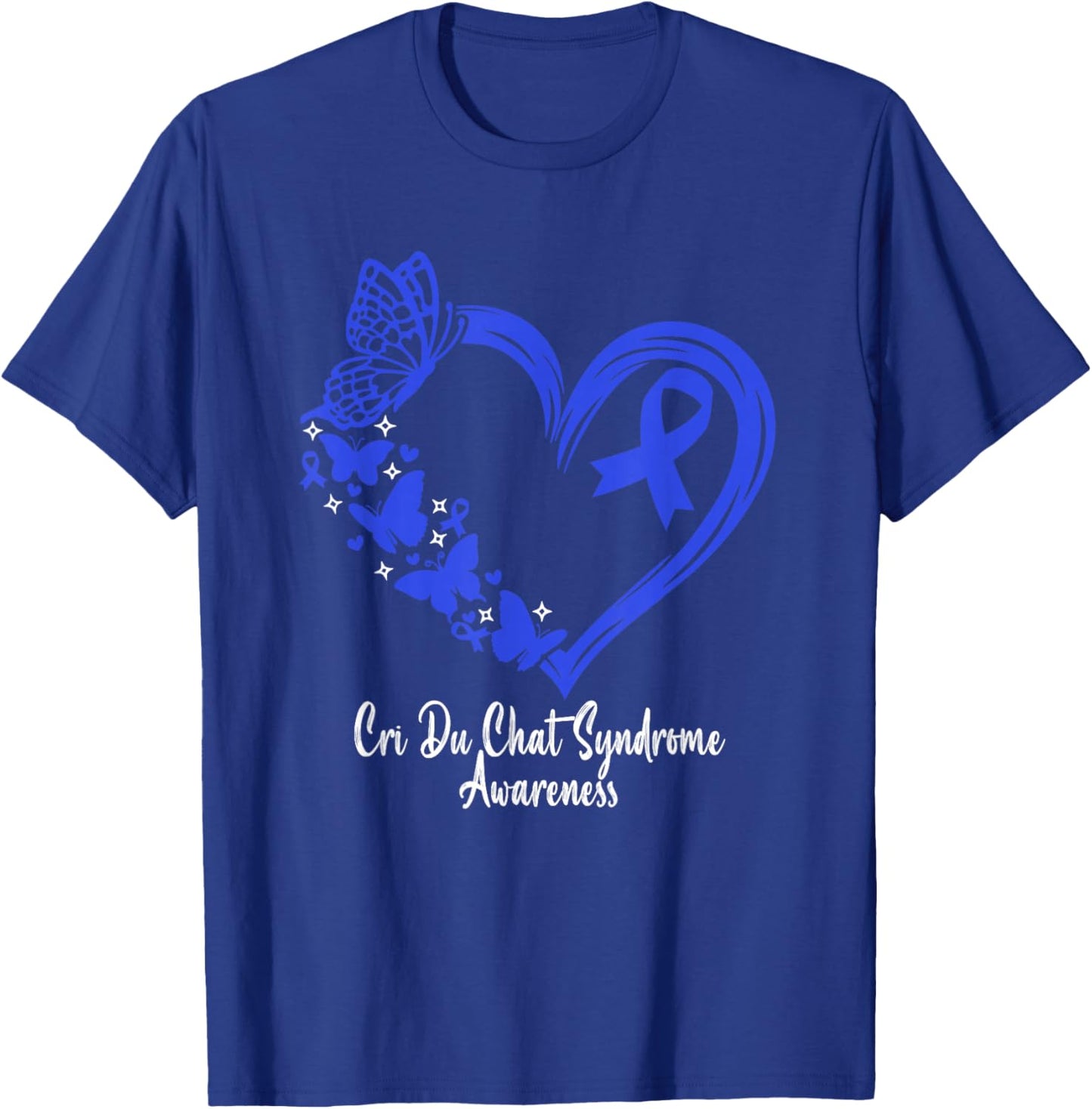 Cri Du Chat Syndrome Awareness Heart Cri Du Chat Syndrome T-Shirt - T-Shirt | Royal
