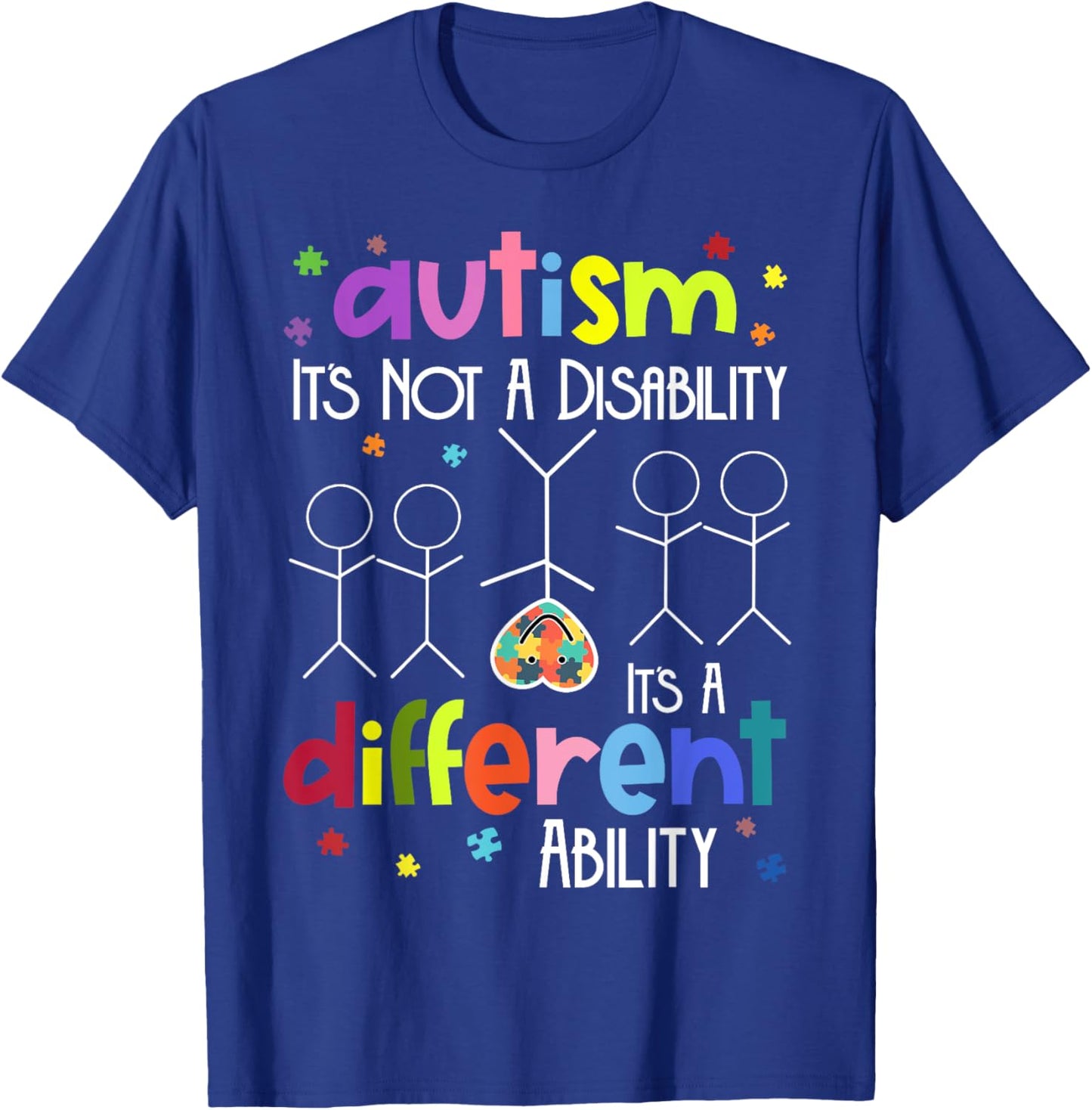 AUTISM Not A Disability It's A Different Ability T-Shirt - T-Shirt | Royal