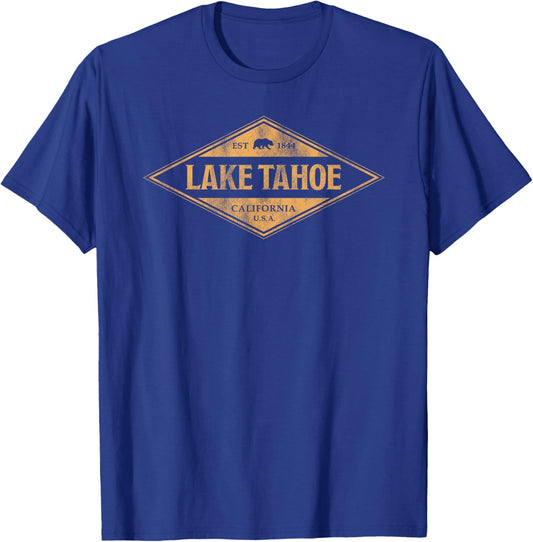 Vintage Lake Tahoe California Souvenir Retro T-Shirt - T-Shirt | Royal