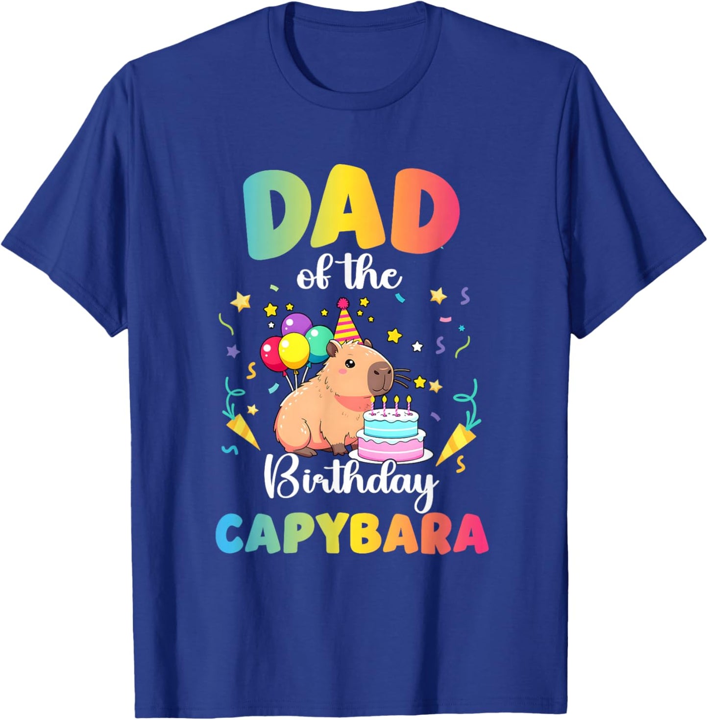 Dad of The Birthday Girl Capybara Bday Party Family T-Shirt - T-Shirt | Royal