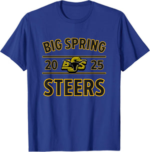 Big Spring Steers Logo 2025 HS T-Shirt - T-Shirt | Royal