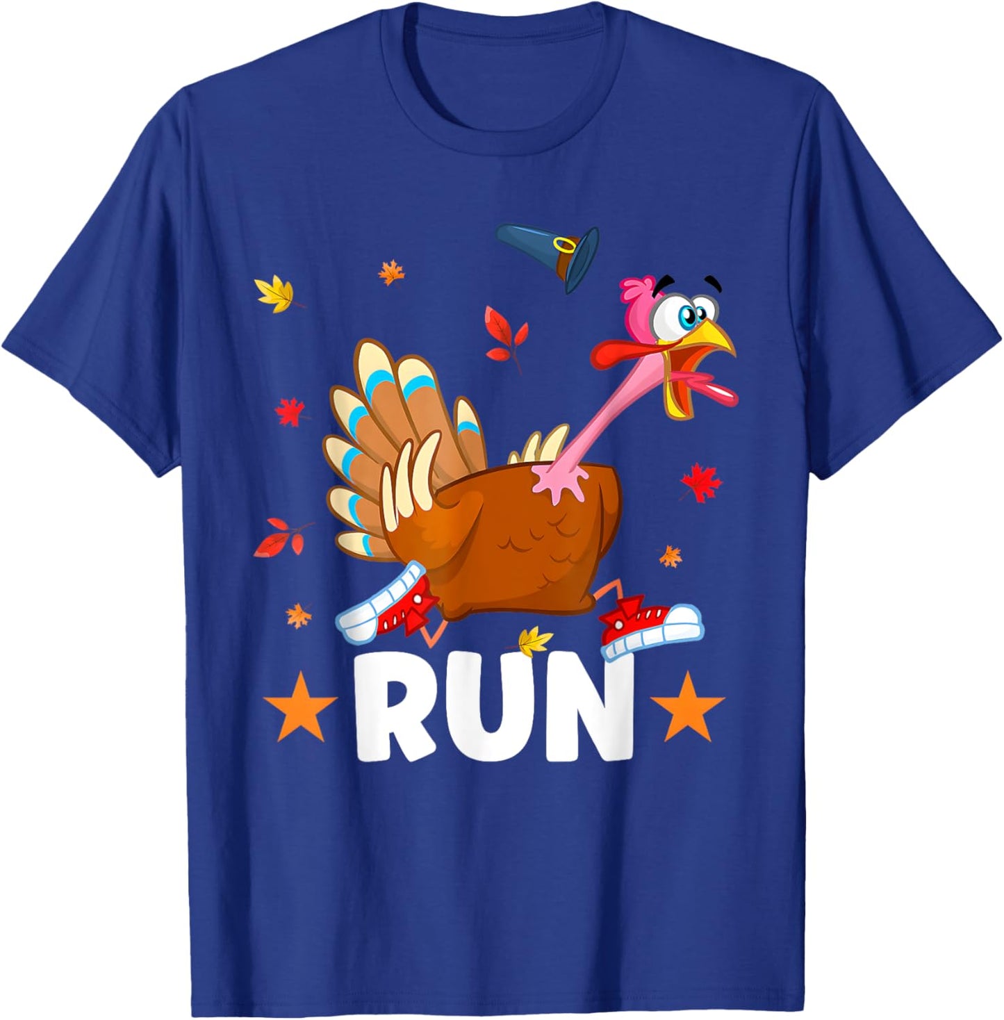 Turkey Run Costume Happy Thanksgiving Running Turkey Trot T-Shirt - T-Shirt | Royal