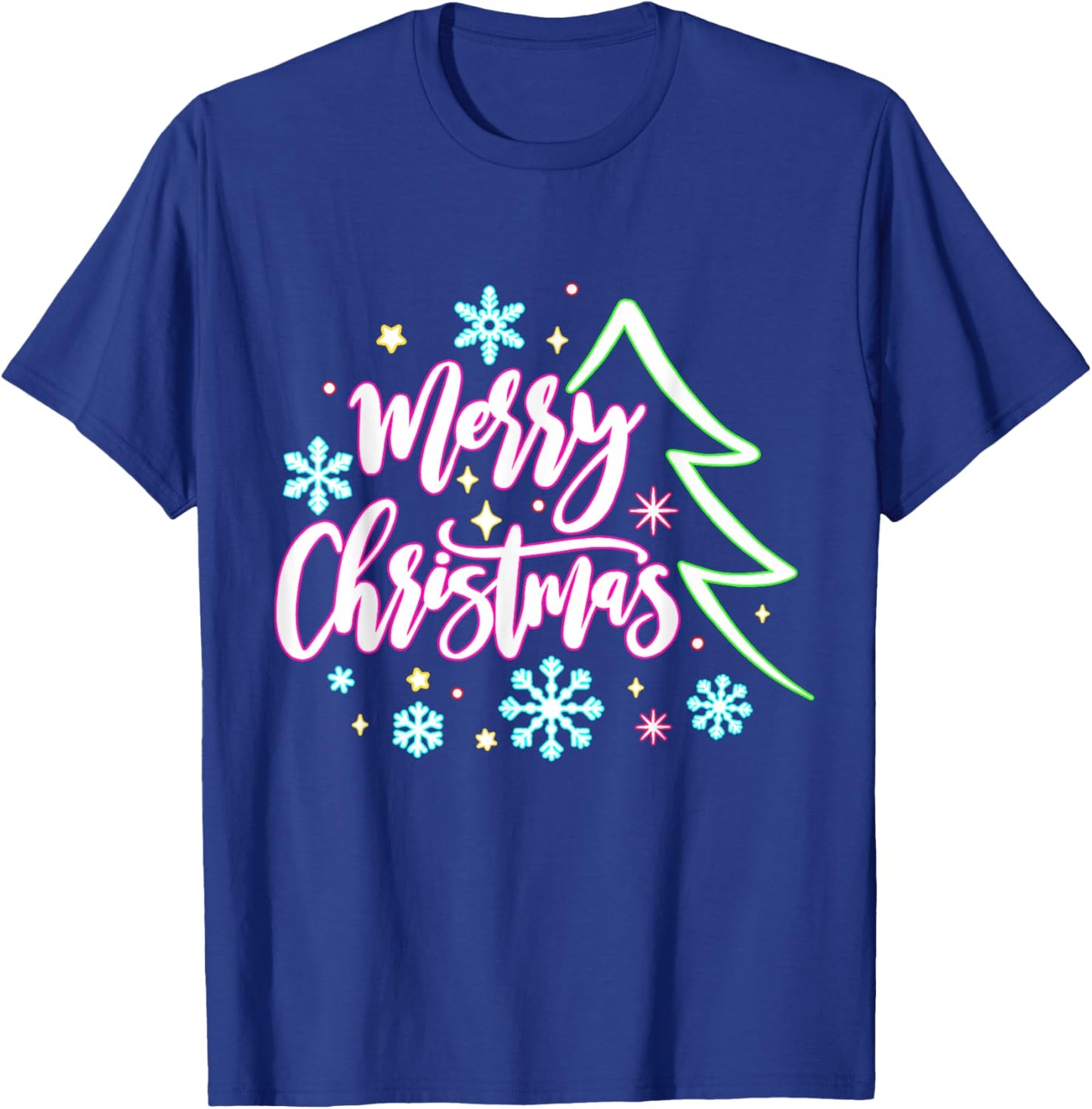 Merry Christmas And Bright Christmas Xmas Women Men Family T-Shirt - T-Shirt | Royal