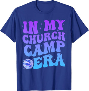In My Church Camp Era Funny Groovy Summer Camping T-Shirt - T-Shirt | Royal