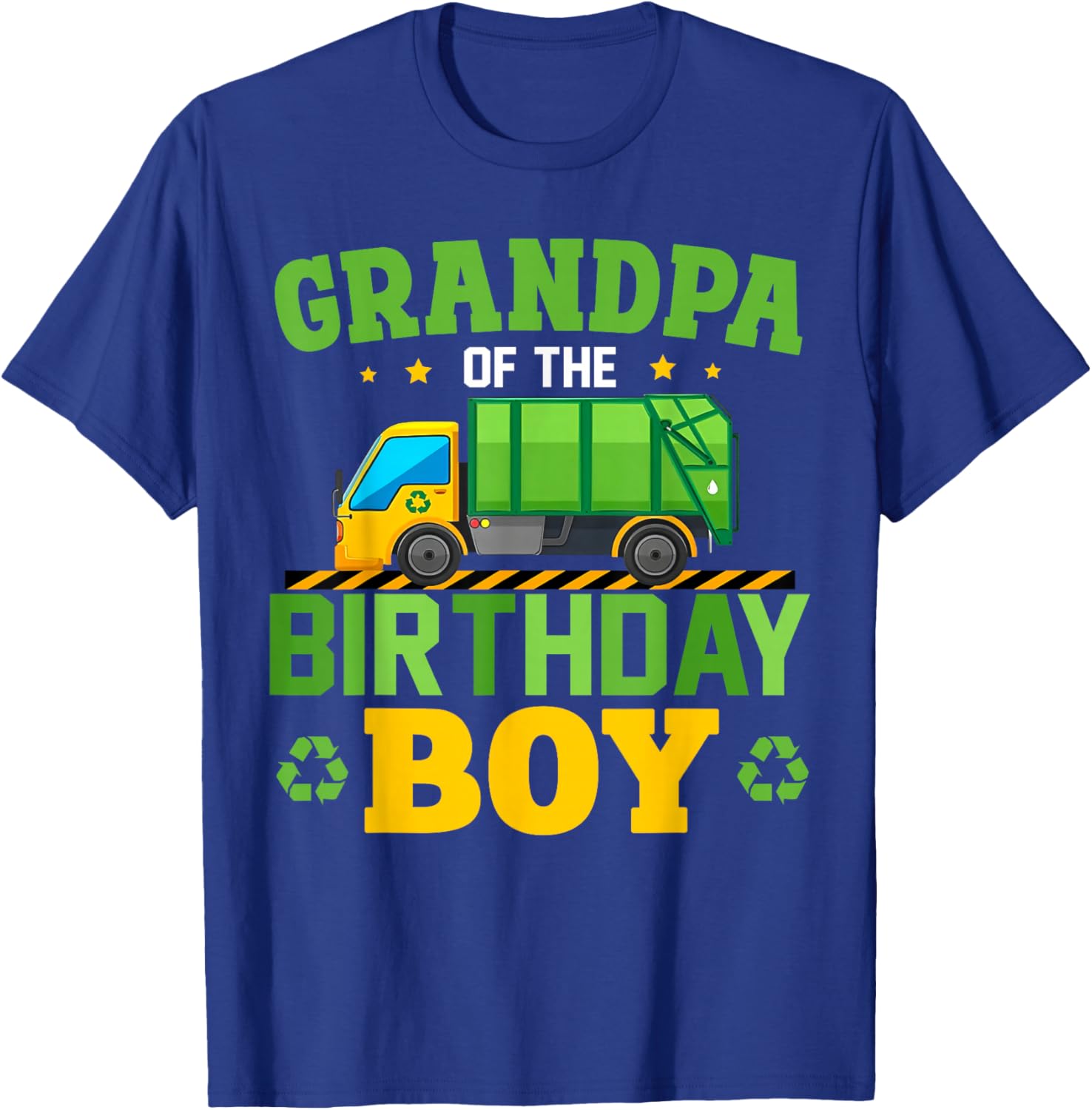 Grandpa of The Birthday Boy Recycling Truck Birthday Family T-Shirt - T-Shirt | Royal