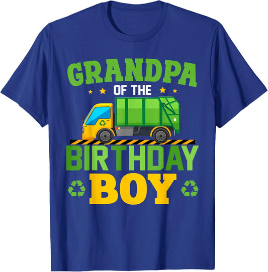 Grandpa of The Birthday Boy Recycling Truck Birthday Family T-Shirt - T-Shirt | Royal