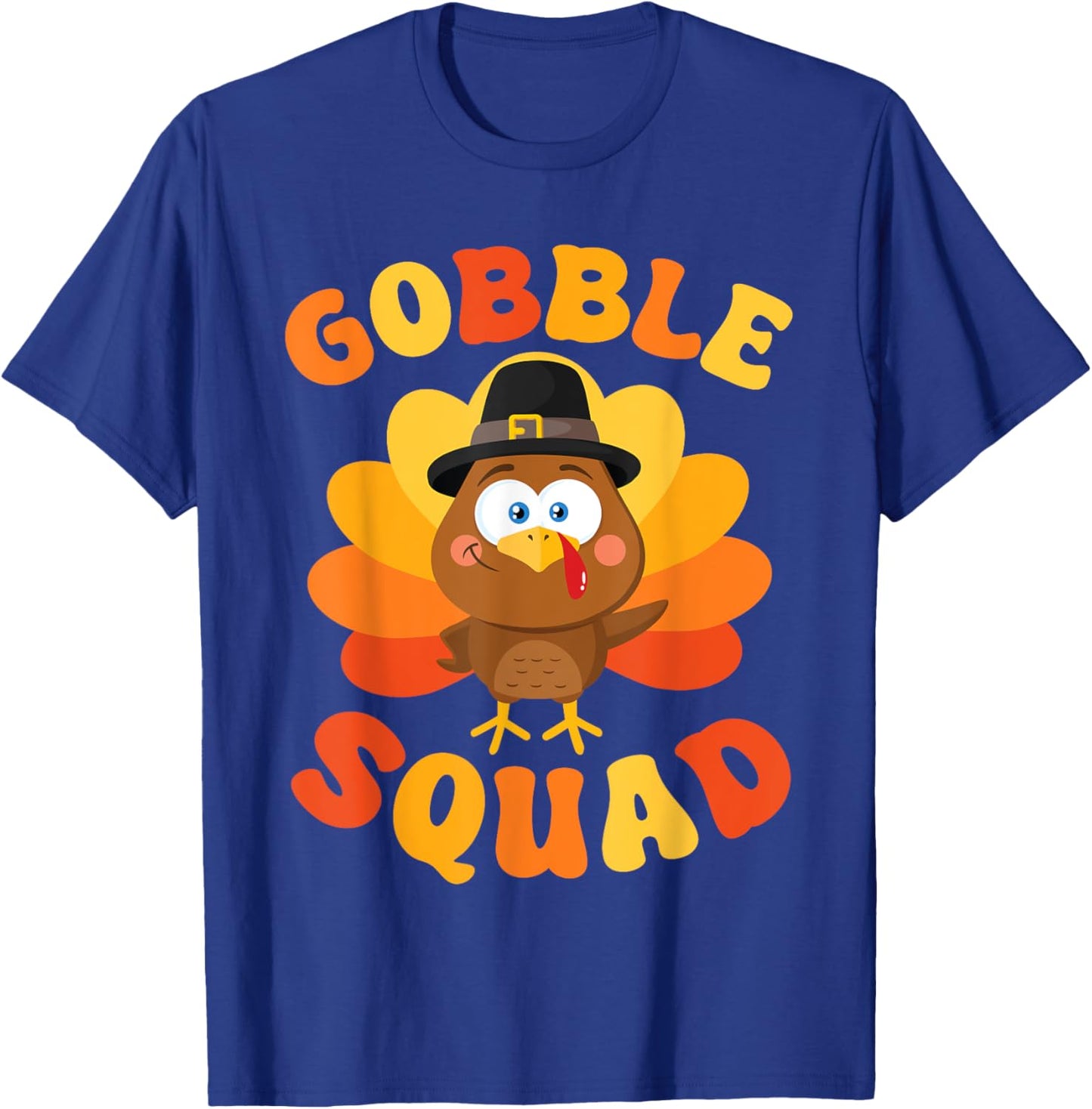 Gobble Squad Cute Turkey Thanksgiving T-Shirt - T-Shirt | Royal