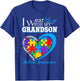 Grandma Grandpa I Wear Blue For My Grandson Autism Awareness T-Shirt - T-Shirt | Royal