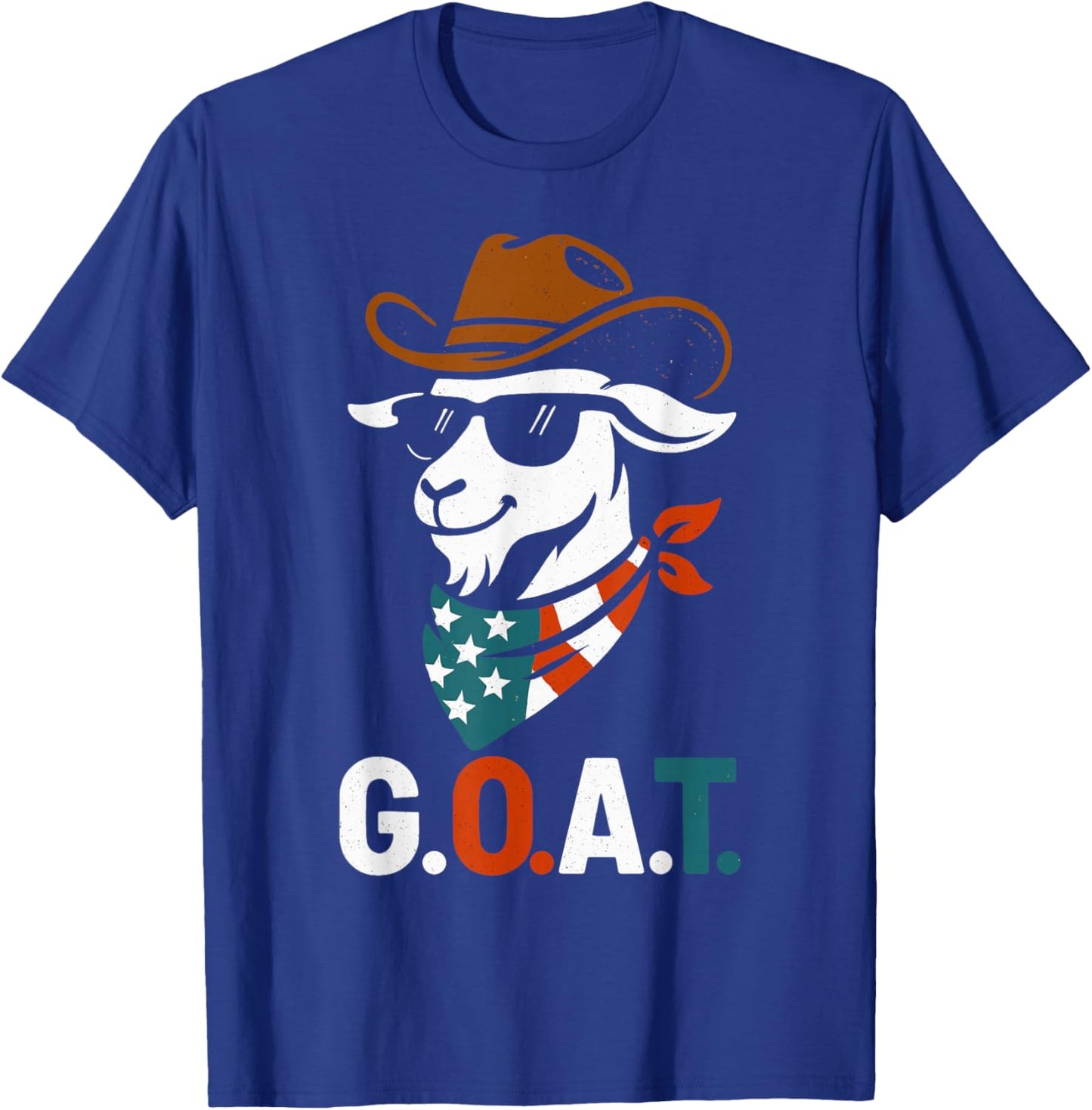 USA 'Merica Goat 4th of July Men Women Kids Funny Patriotic T-Shirt - T-Shirt | Royal