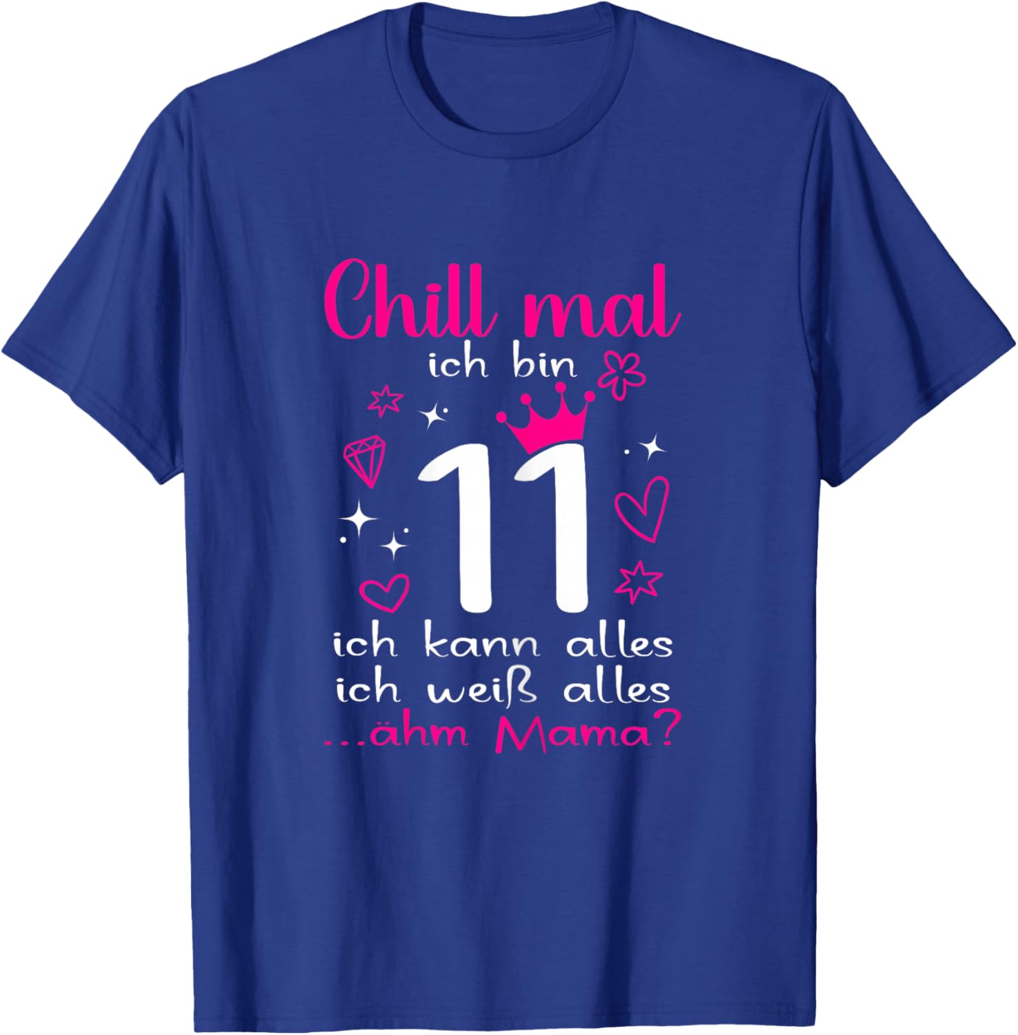 11th Birthday Girl 11 Years , black T-Shirt - T-Shirt | Royal
