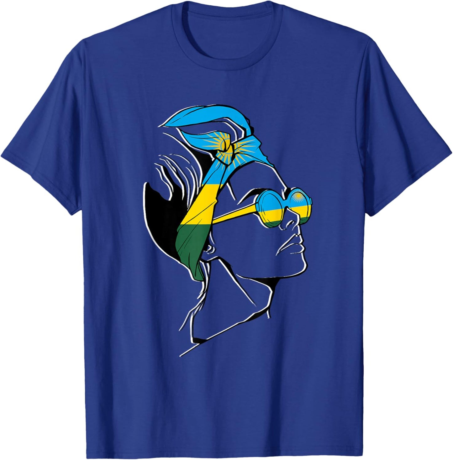 Rwanda Flag Woman Headscarf Rwandan Pride Rwandan Roots T-Shirt - T-Shirt | Royal